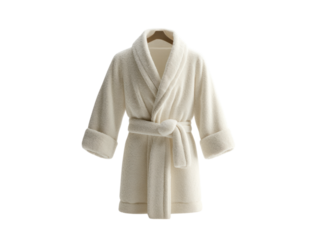 Soft White Bathrobe on Transparent Background
