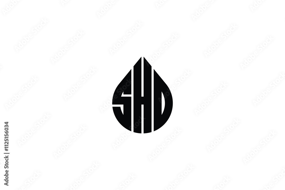 Poster shd circle letter logo design with circle and ellipse shape. shd ellipse letters with typographic st