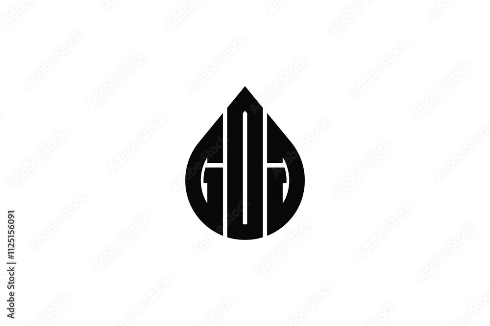 Poster gog circle letter logo design with circle and ellipse shape. gog ellipse letters with typographic st