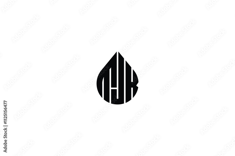 Poster mjk circle letter logo design with circle and ellipse shape. mjk ellipse letters with typographic st