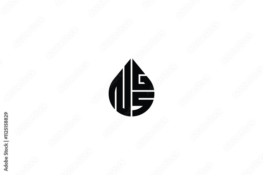Fototapete NSG circle letter logo design with circle and ellipse shape. NSG ellipse letters with typographic style.