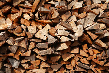 Firewood Stack Texture - Winter Warmth and Heating