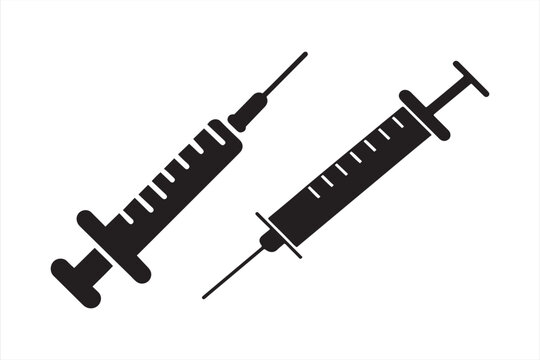 recommend clip art: medical syringe, injection needle silhouette vector art illustration