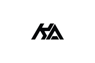 Monogram Letter KA With Home Modern Initial Logo Design Vector Illustration	
