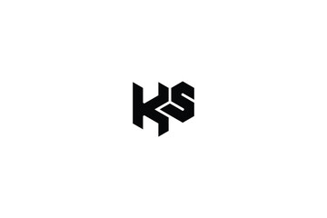 Monogram Letter KS or SK With Home Modern Initial Logo Design  Vector Illustration	