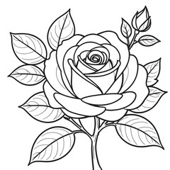 Obraz premium Rose Coloring Pages For Kids