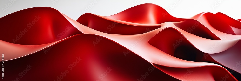 Poster fluid forms an abstract design with sensuous flowing red gel under a studio lighting