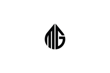 Monogram Letter MG or GM Modern Initial Logo Design  Vector Illustration	