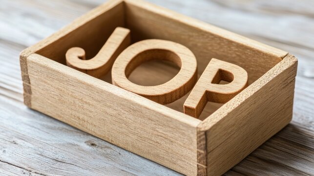 Wooden Box with the word "JOP"