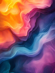 Fototapeta premium Abstract Colorful Flowing Layers. Concept of vibrant colors, dynamic movement, and ethereal beauty.