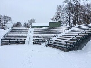 Open-air amphitheater in snow