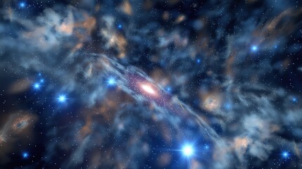 Fototapeta premium A black hole devours nearby celestial bodies