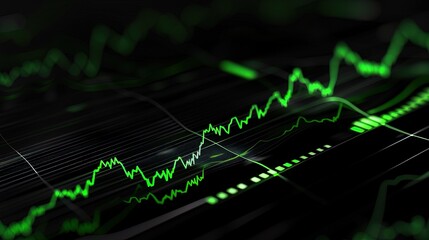 Fototapeta premium Abstract Green Stock Market Graph Data Visualization