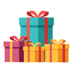 Isometric Gift boxes colorful illustration.