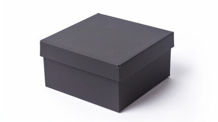 Naklejka premium black gift box isolated on white