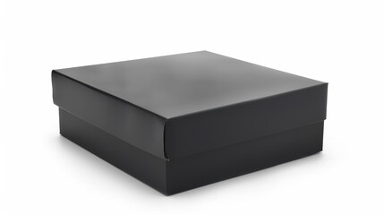 Naklejka premium black gift box isolated on white