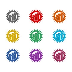 Gear efficiency icon isolated on white background. Set icons colorful