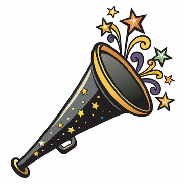 recommend clip art: Party Horn with Stars silhouette 