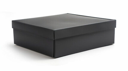 Naklejka premium black gift box isolated on white