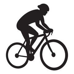 Obraz premium A cyclist in action silhouette