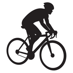 Obraz premium A cyclist in action silhouette