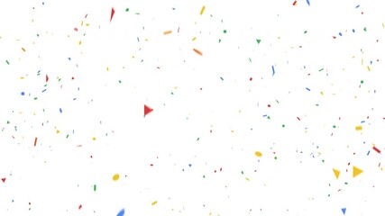 Colorful confetti party popper explosions on white backgrounds, 4K greeting animation - Powered by Adobe