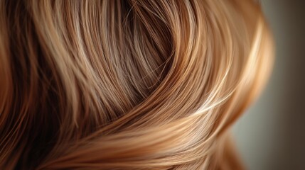 Naklejka premium Close-up of flowing brown hair with soft highlights and natural texture