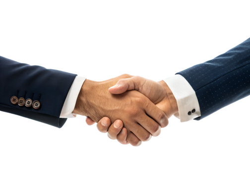 Hands Shaking, Businessmen making handshake greeting goodbye, partnership agreement  dealing white background transparent png