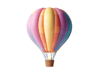 Fototapeta premium Colorful Hot Air Balloon on Transparent Background