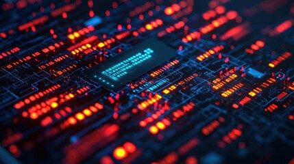 Fototapeta premium Dramatic Cyber Theme with Glowing Elements