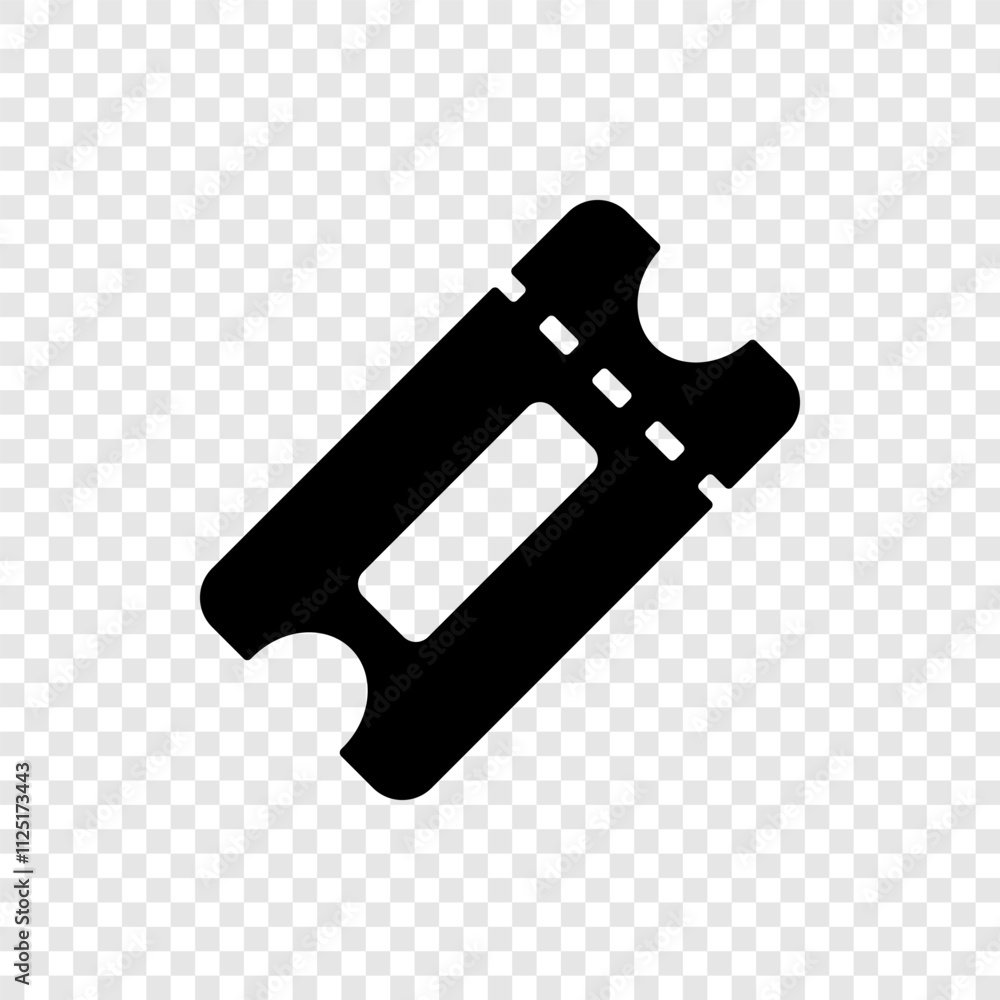 Poster ticket simple icon vector. flat design. transparent grid
