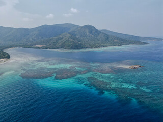coral coast with cristal clear water 