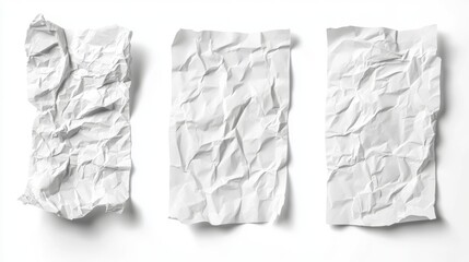 Crumpled Paper Texture Background - Blank White Paper Design