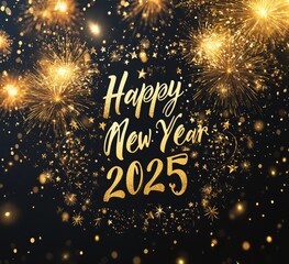 Happy new year 2025 greeting card, poster