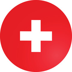 Switzerland Country Round Flag Vector