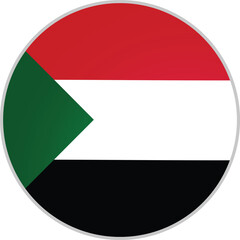 Sudan Round Flag Vector