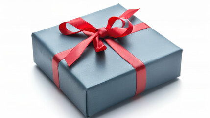 Obraz premium blue gift box isolated on white