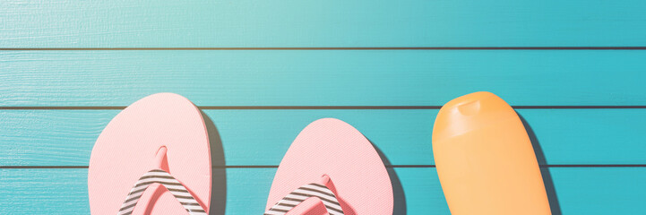 Pink flip flops