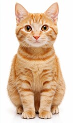 Obraz premium Portrait of Ginger Cat Isolated on White Background