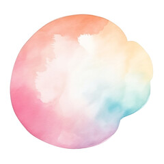 Watercolor Illustrated Pastel Colored Speech Bubble on White Background