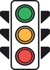 traffic light set, Traffic light icon vector style