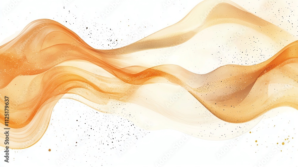 Poster elegant abstract waves in warm colors, creating a soothing and modern visual effect.