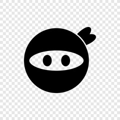 Ninja simple icon vector. Flat design. Transparent grid