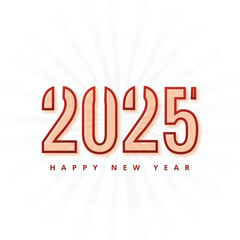 Creative 2025 new year greeting card on white background