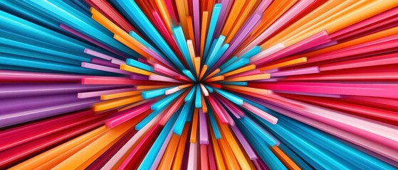 Vibrant Abstract Explosion of Colorful Lines