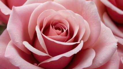 Close-Up of Fresh Pink Roses Revealing the Beauty of Their Soft, Curved Petals
