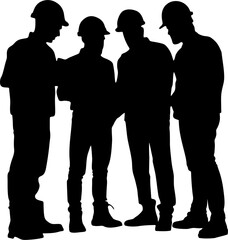 teamwork silhouette vector