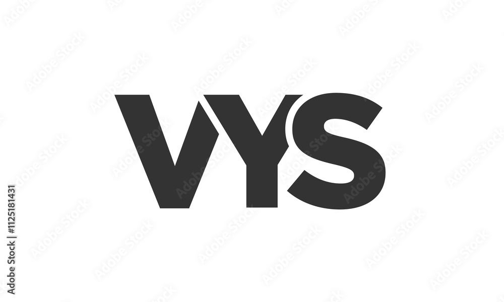 Poster vys logo design template with strong and modern bold text. initial based vector logotype featuring s