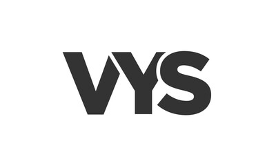 VYS logo design template with strong and modern bold text. Initial based vector logotype featuring simple and minimal typography. Trendy company identity.
