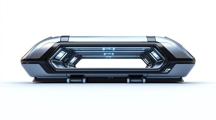 Futuristic transport pod with sleek design and advanced technology features.